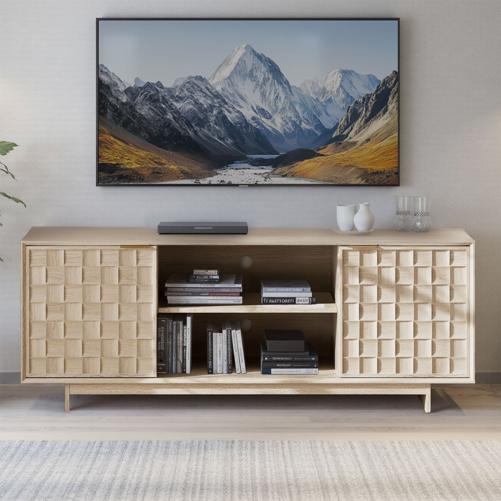 COLAMY TV Stand with Storage