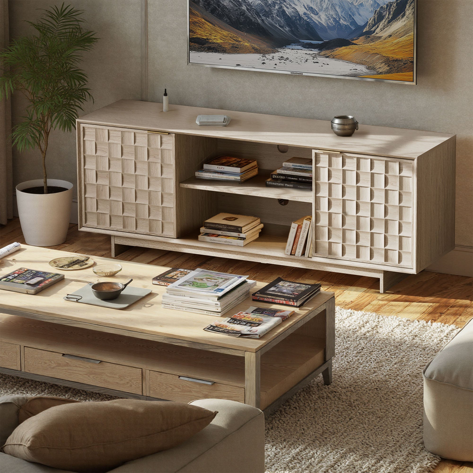 COLAMY TV Stand with Storage