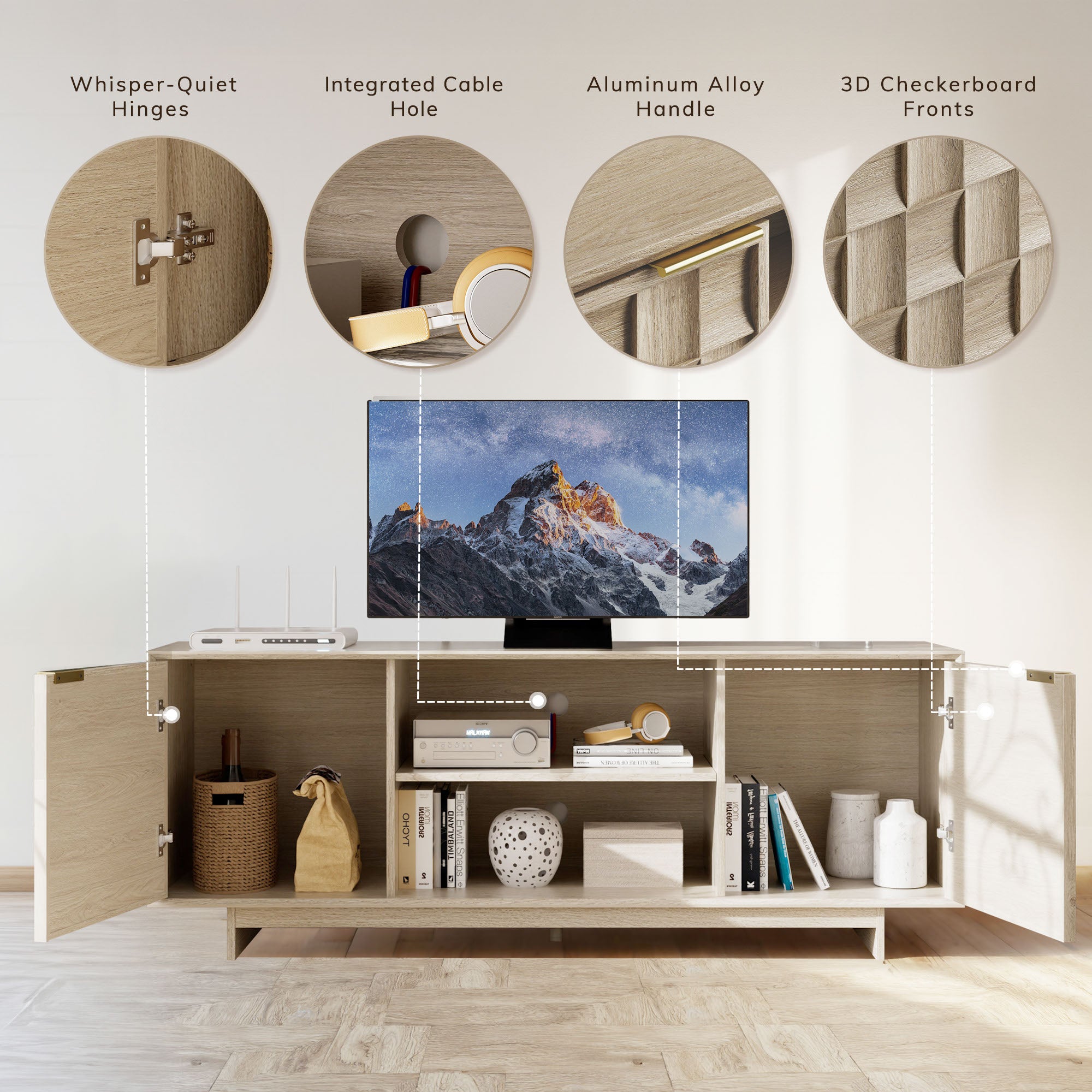 COLAMY TV Stand with Storage
