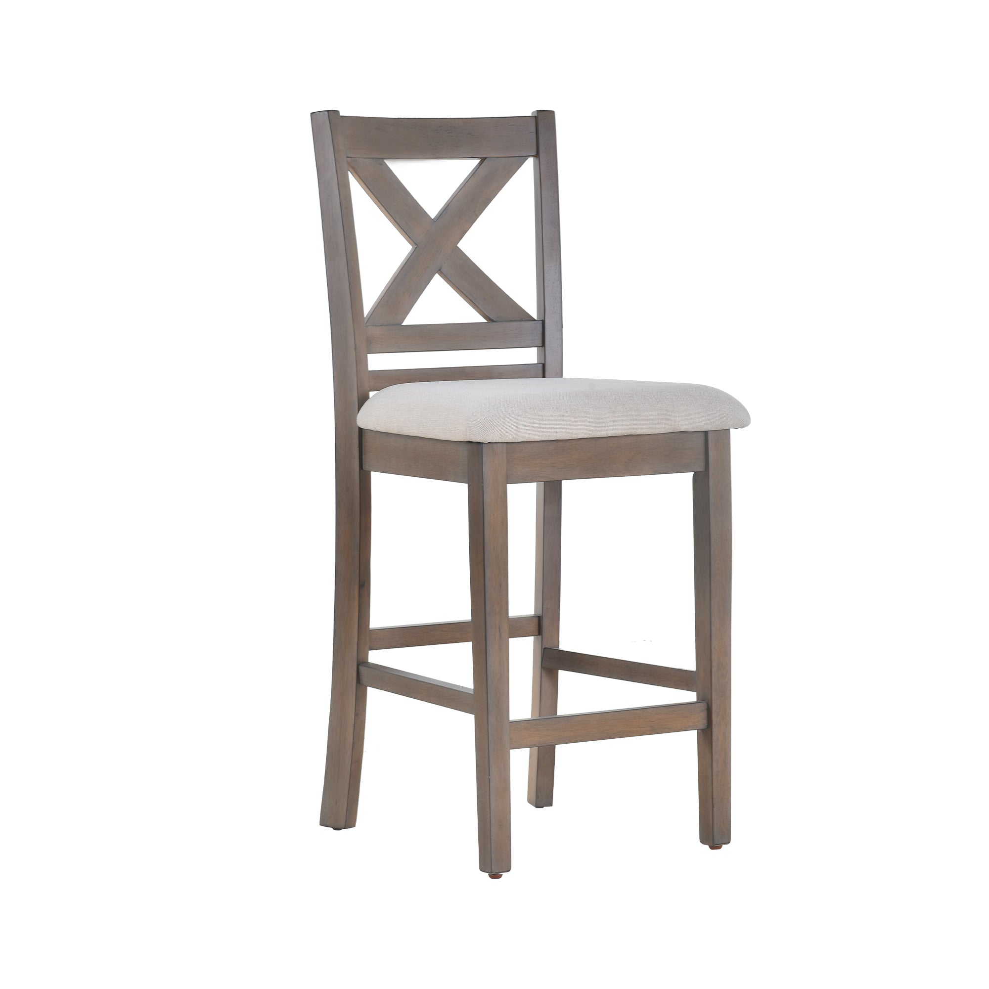 COLAMY Upholstered Lattice Back Bar Stool