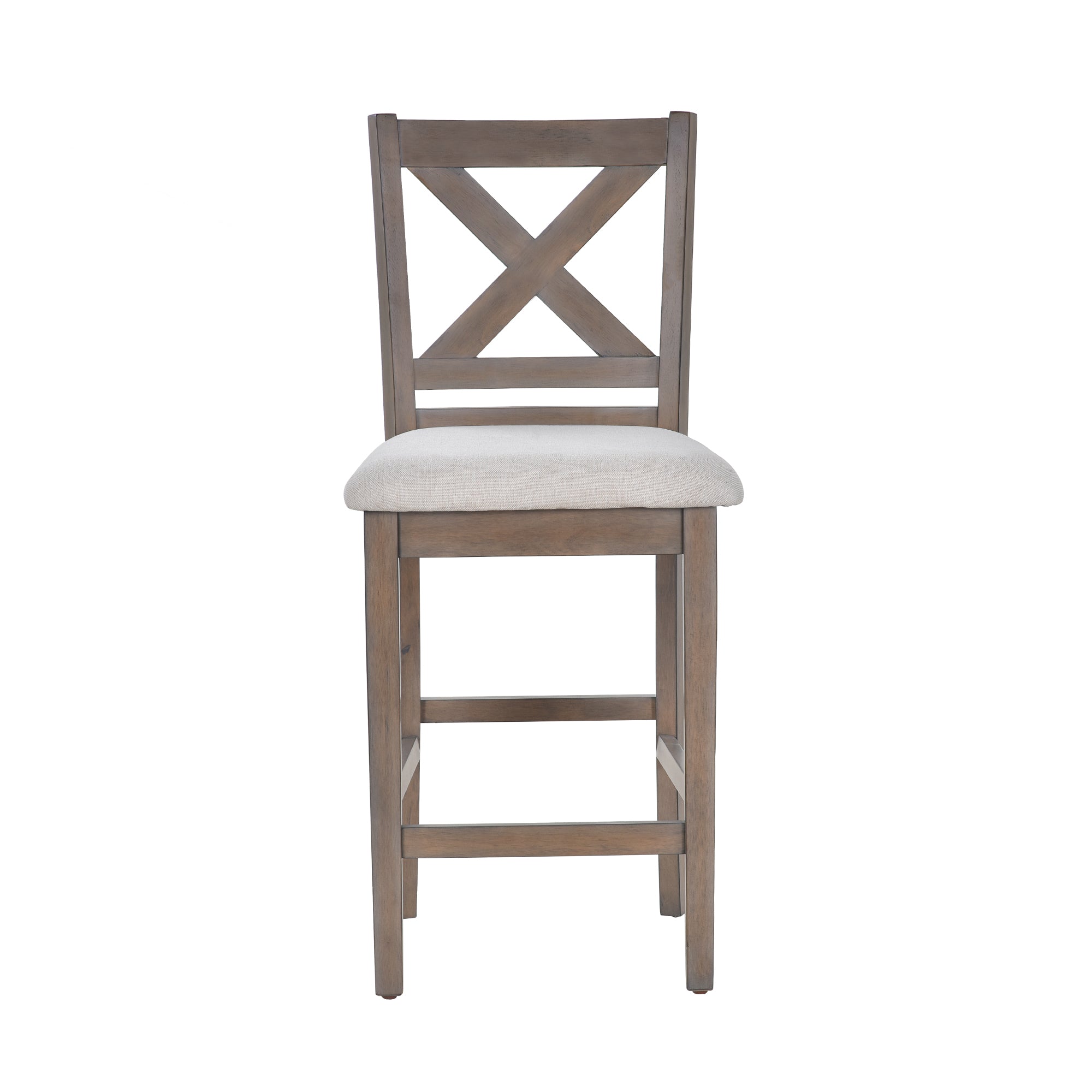 COLAMY Upholstered Lattice Back Bar Stool