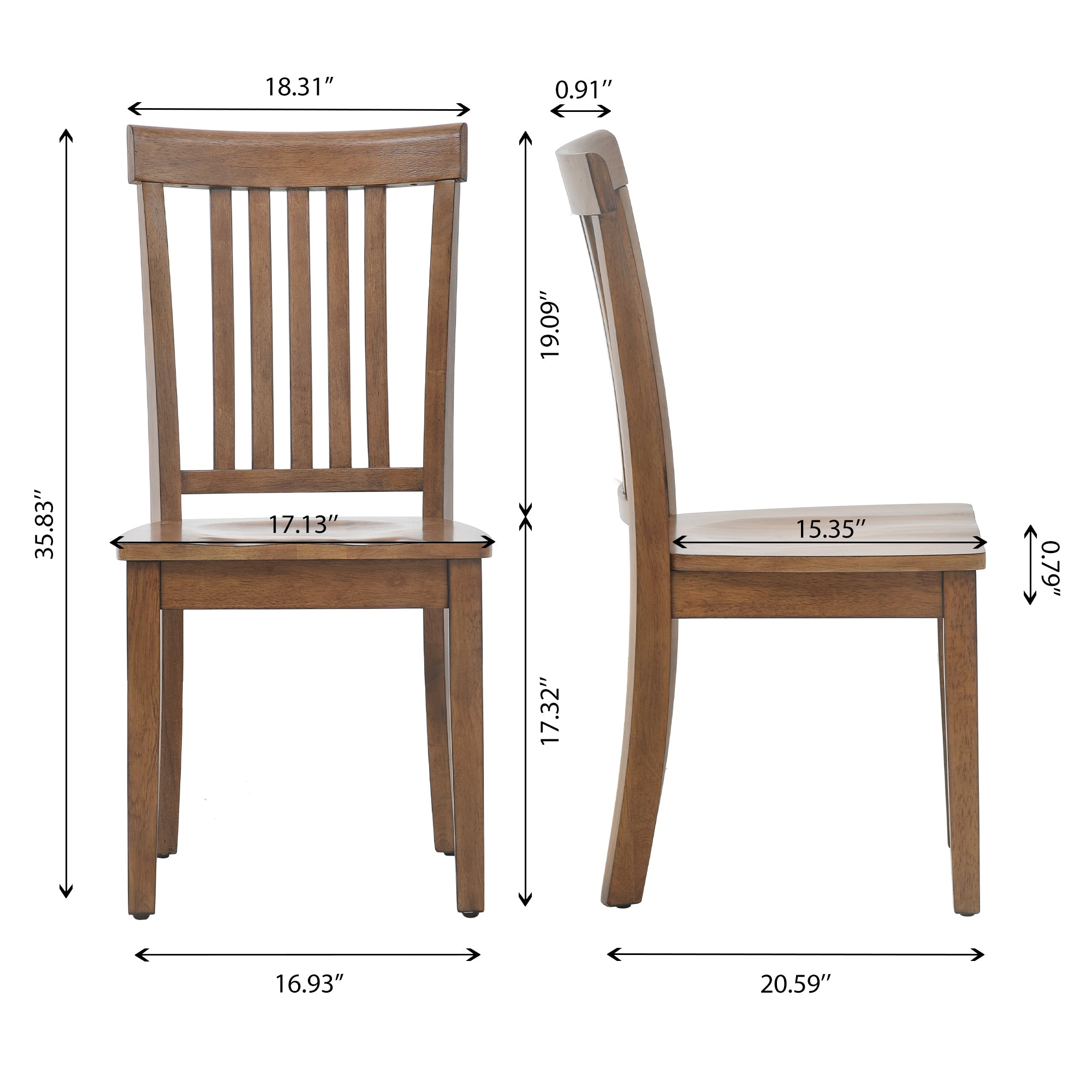 COLAMY Wooden Spindle Dining Chair