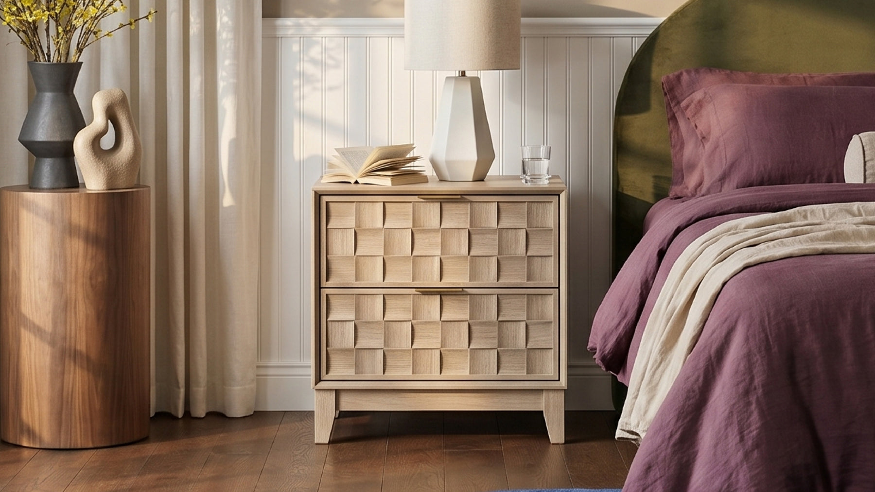 COLAMY PIXEL Nightstand with Charging Station