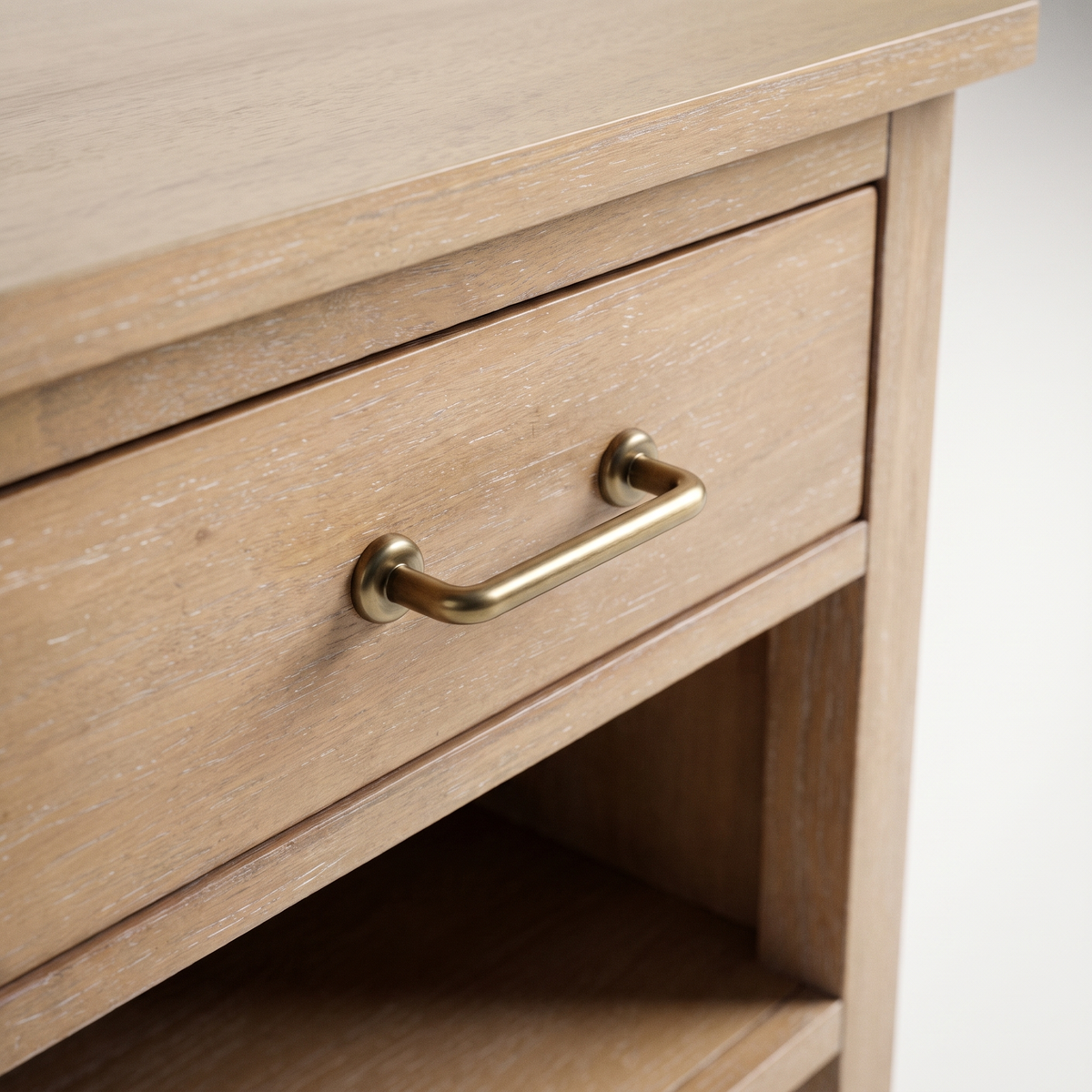 COLAMY HUSH Natural Oak Charging Nightstand with USB-C