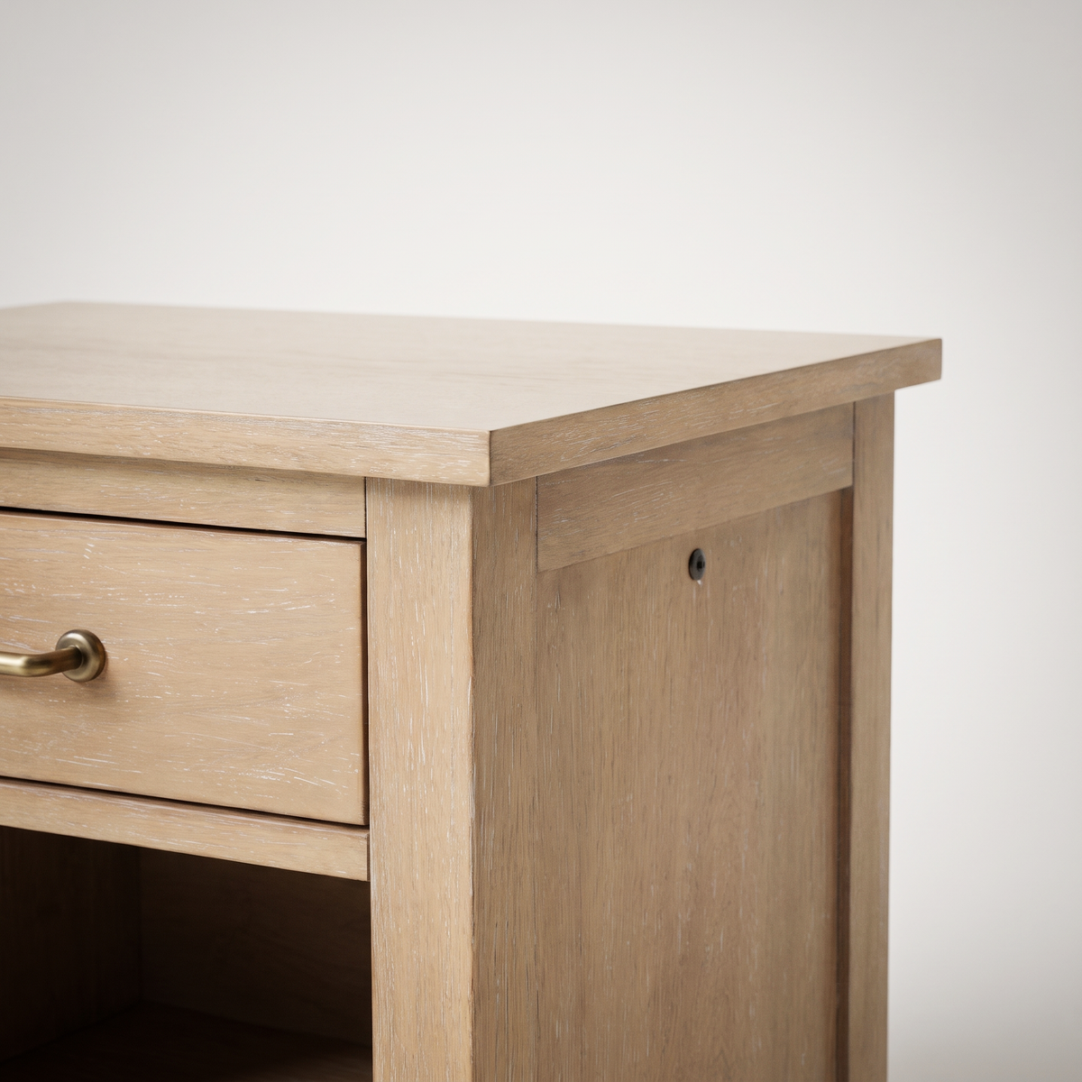 COLAMY HUSH Natural Oak Charging Nightstand with USB-C