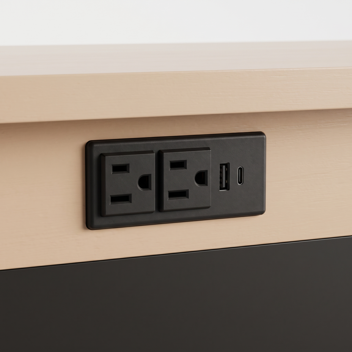 COLAMY HUSH Natural Oak Charging Nightstand with USB-C