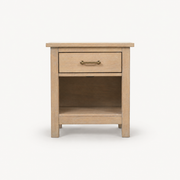 COLAMY HUSH Natural Oak Charging Nightstand with USB-C