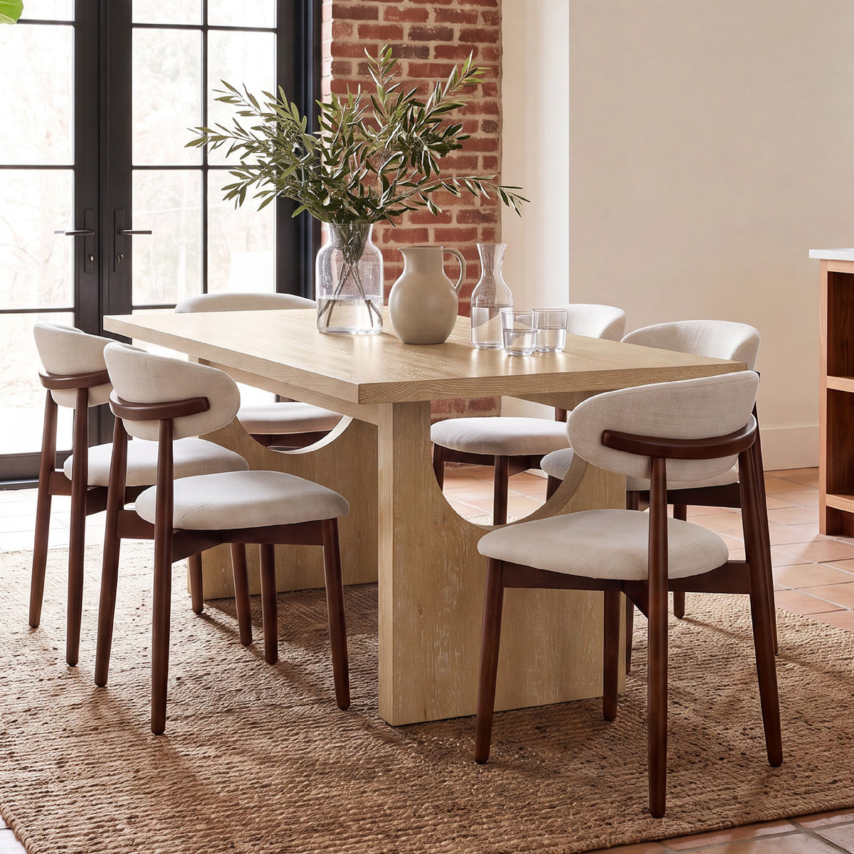 COLAMY HALO 72" Dining Table with NOYA Dining Chairs Set for 4-6