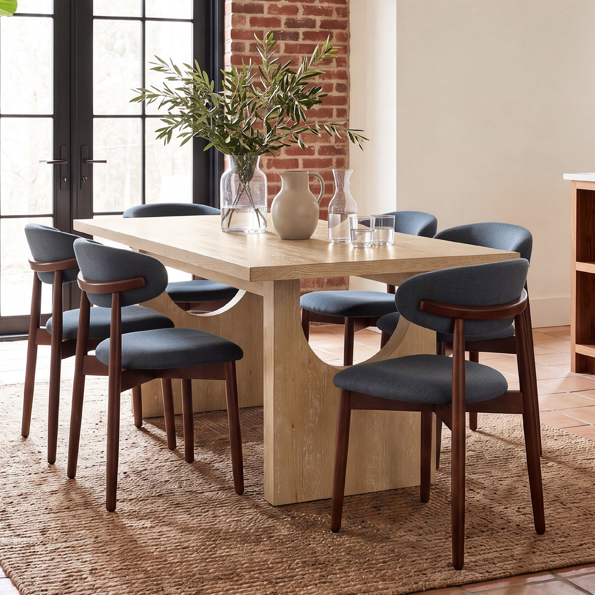 COLAMY HALO 72" Dining Table with NOYA Dining Chairs Set for 4-6