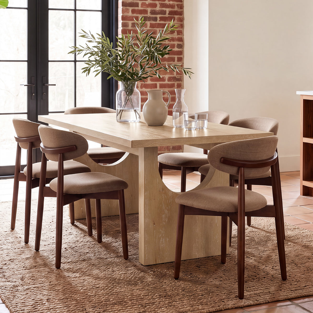COLAMY HALO 72" Dining Table with NOYA Dining Chairs Set for 4-6