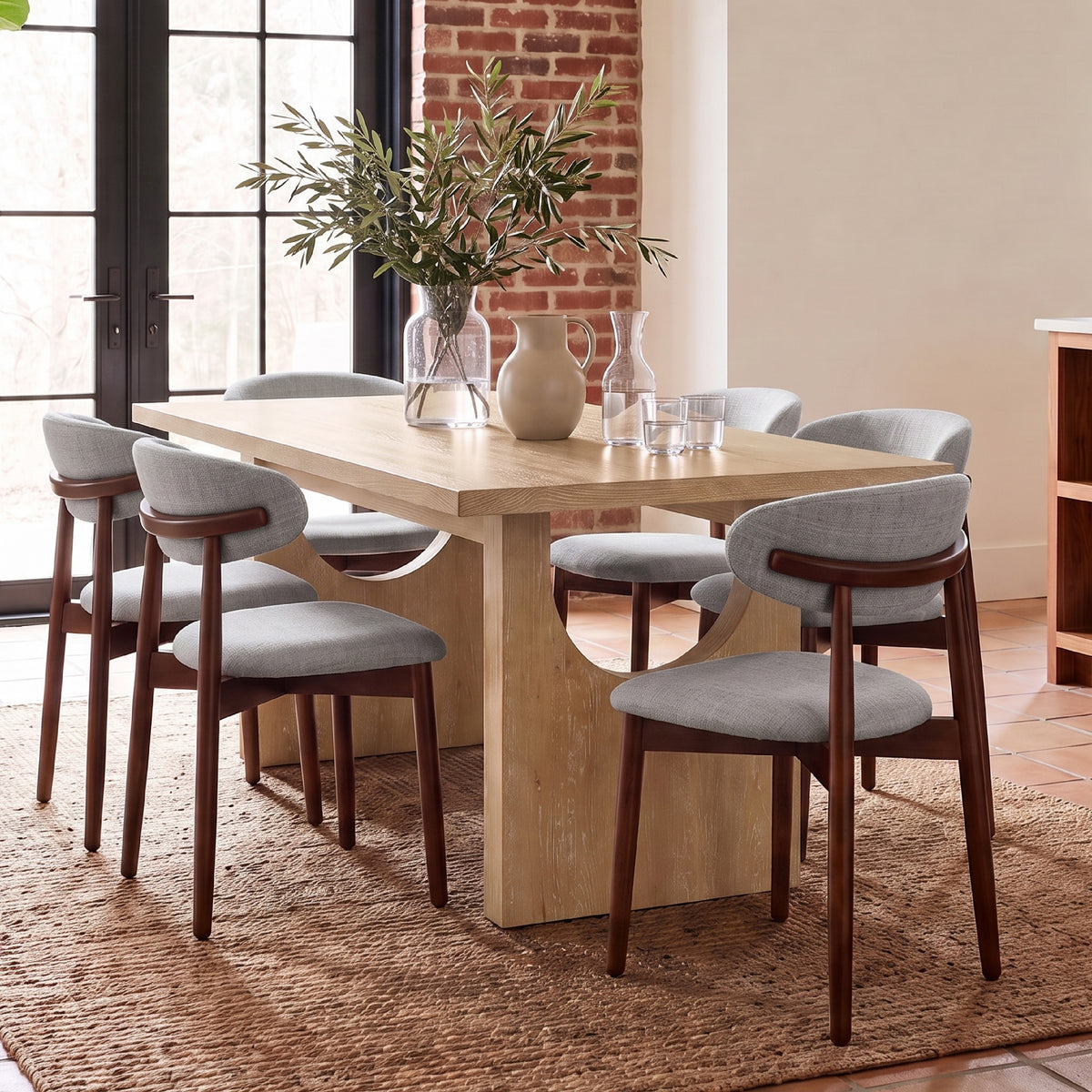 COLAMY HALO 72" Dining Table with NOYA Dining Chairs Set for 4-6
