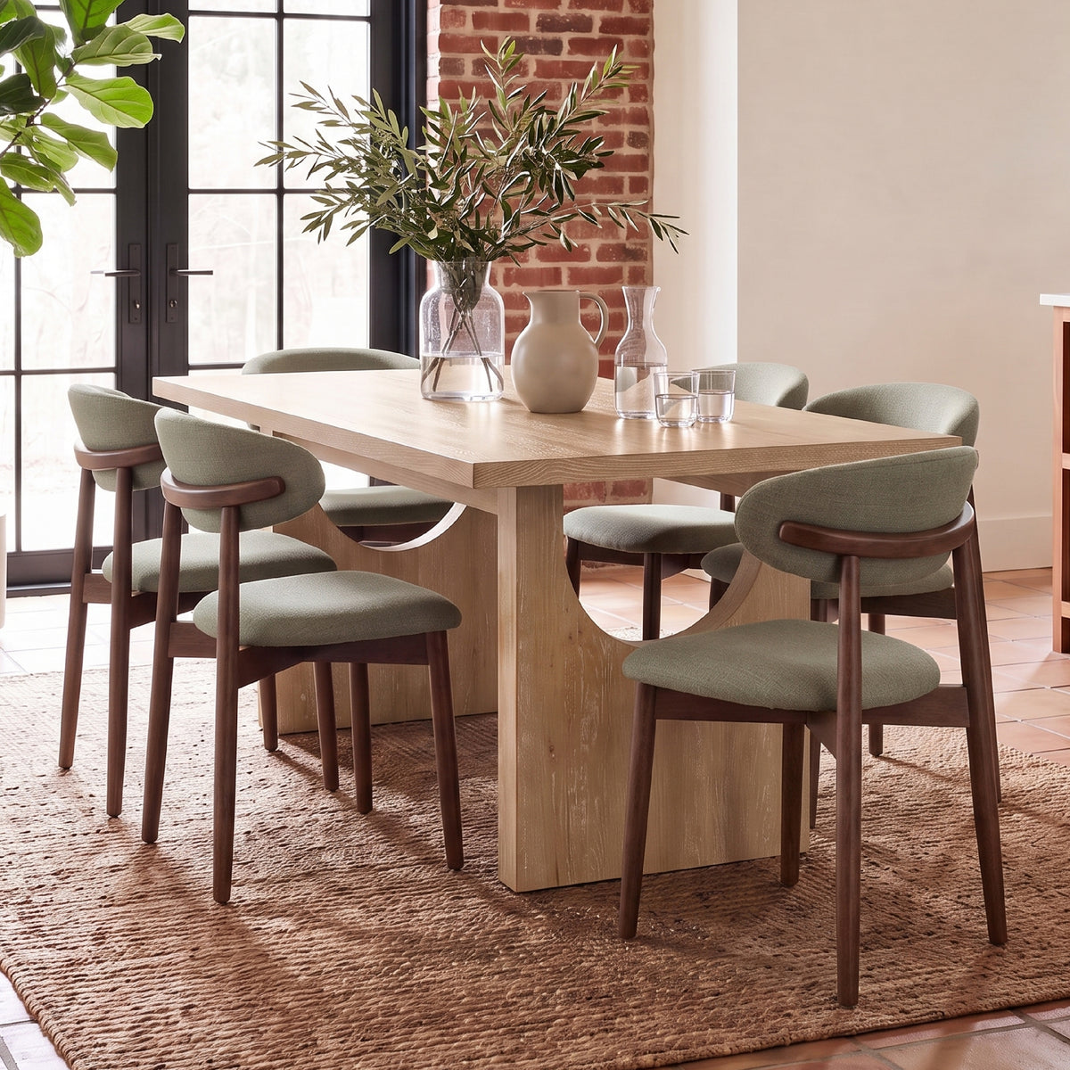 COLAMY HALO 72" Dining Table with NOYA Dining Chairs Set for 4-6