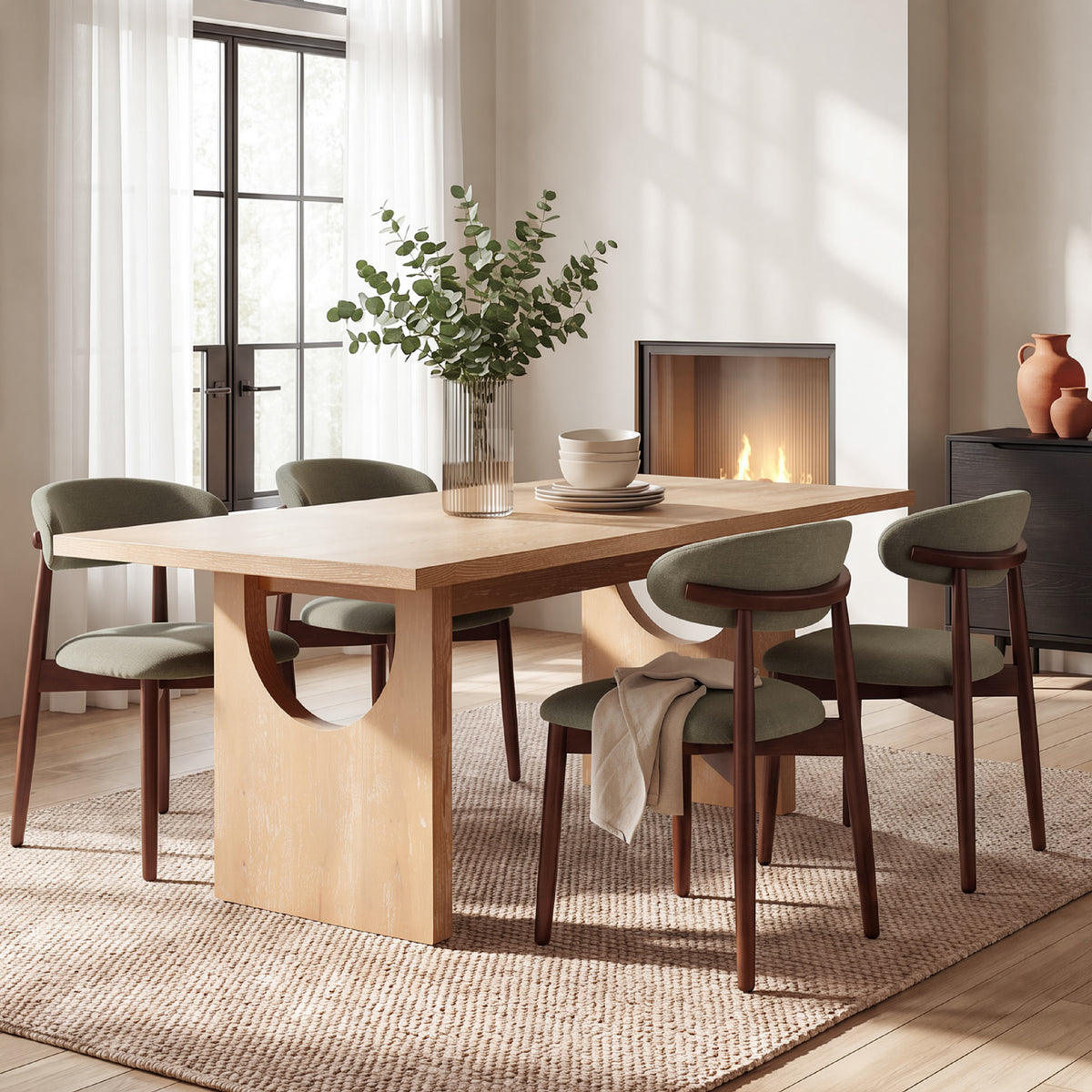 COLAMY HALO 72" Dining Table with NOYA Dining Chairs Set for 4-6