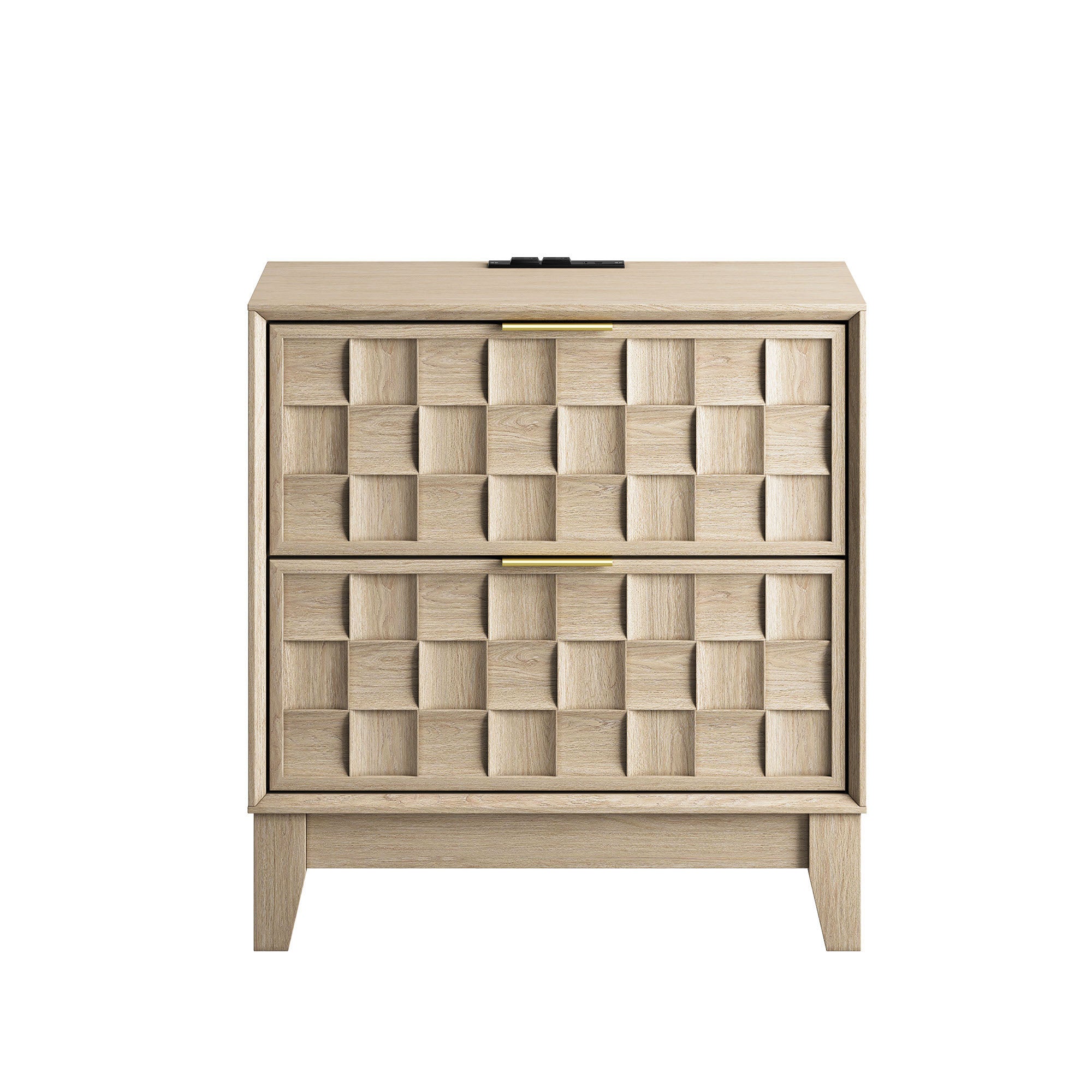 COLAMY Nightstand with Charging Station
