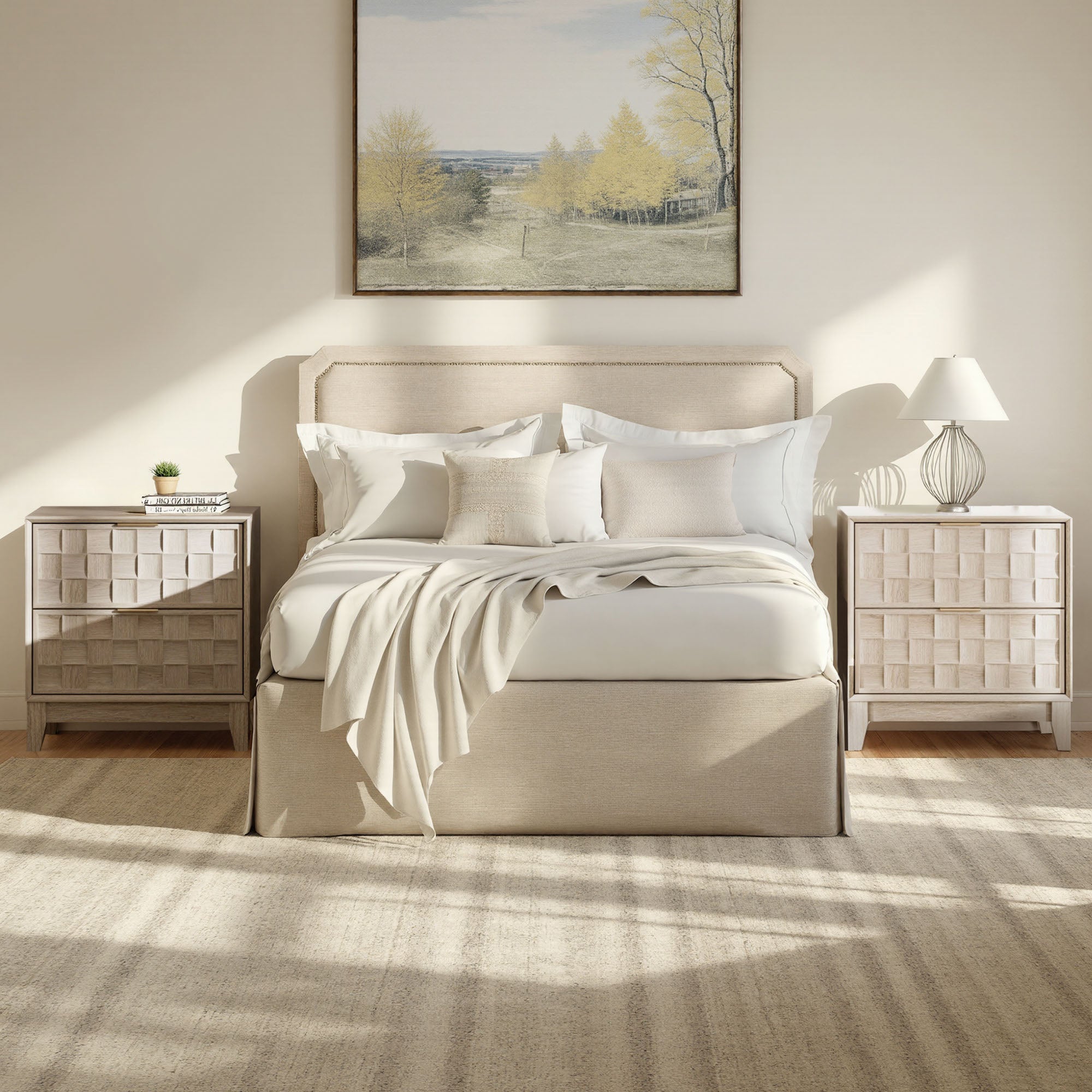 COLAMY Nightstand with Charging Station