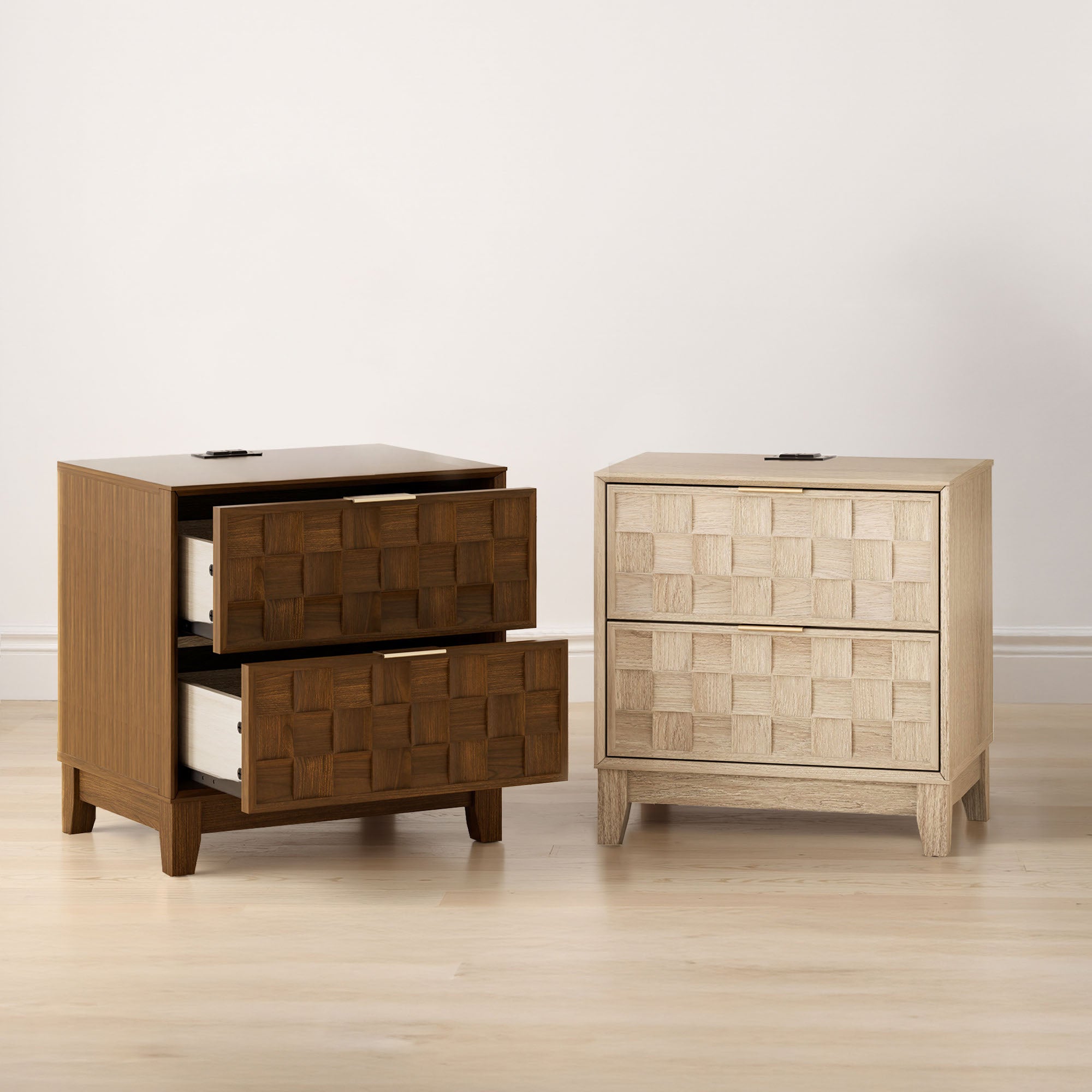 COLAMY Nightstand with Charging Station
