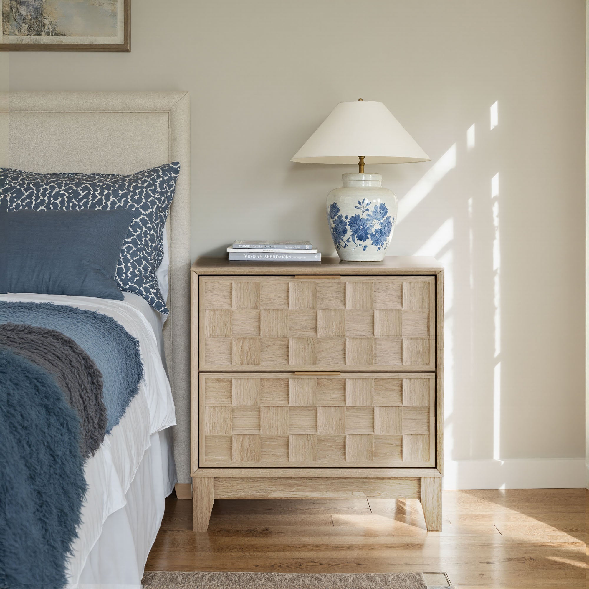 COLAMY Nightstand with Charging Station