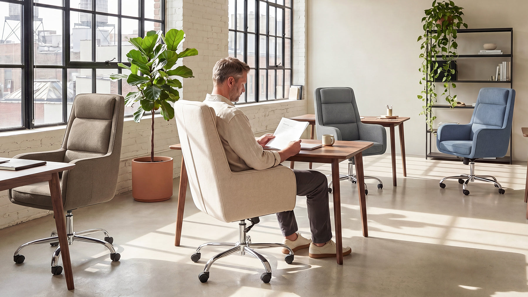 COLAMY COCOON High-Load Cloud Comfort Swivel Office Chair for Home & Beyond