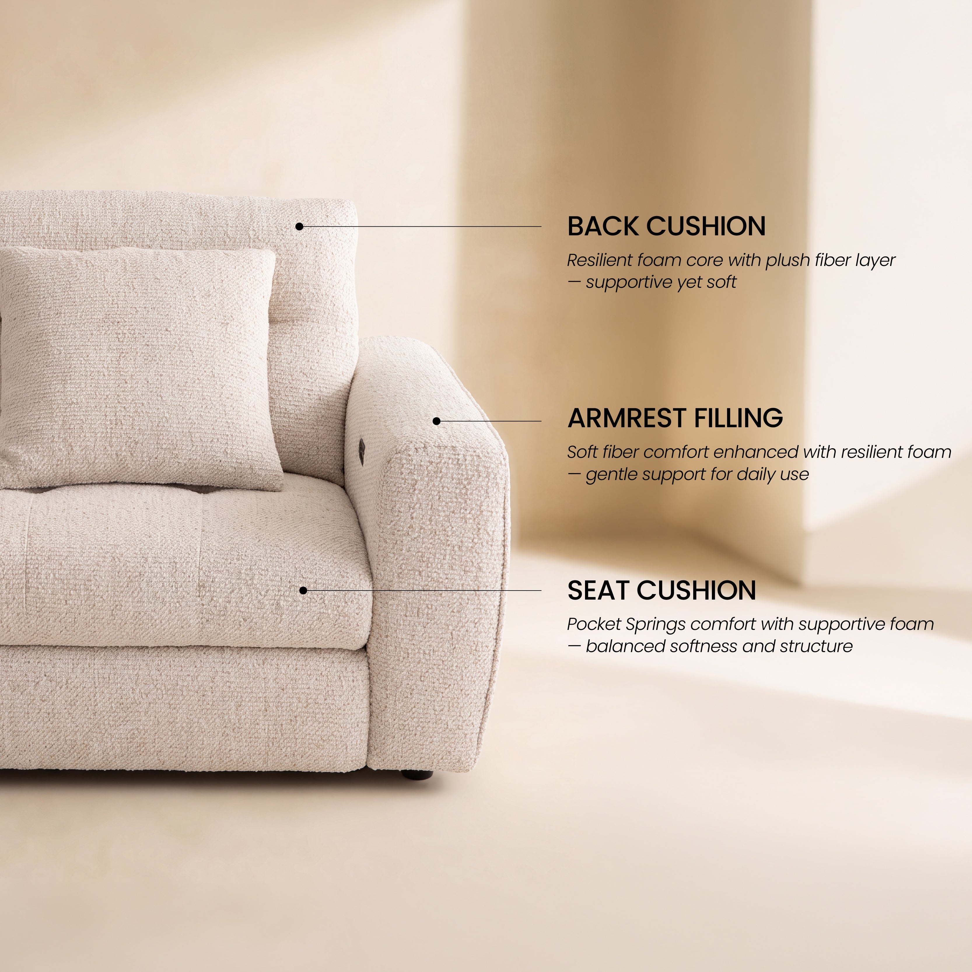 COLAMY AUREN 5-Seat Modular Power Reclining Sofa