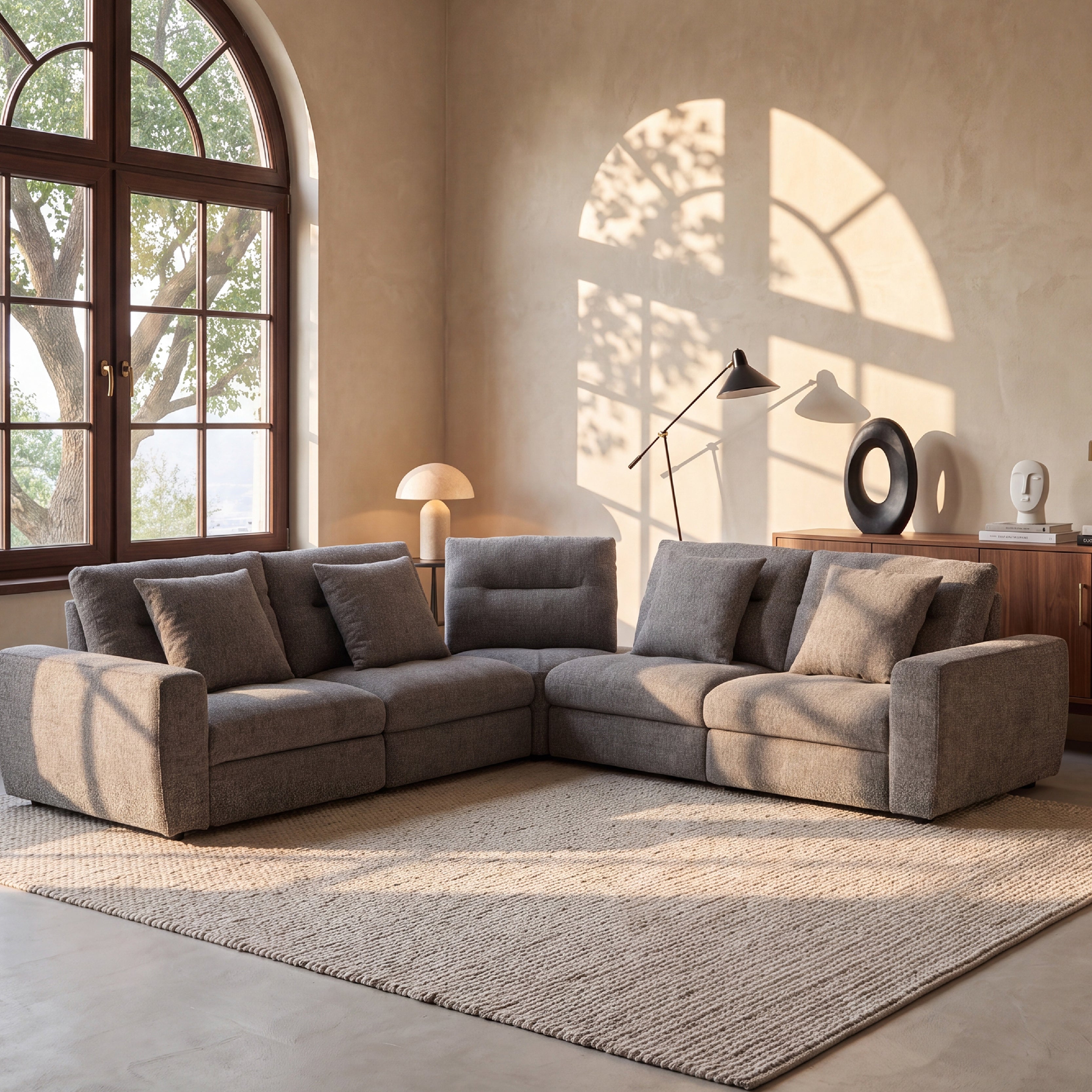 COLAMY AUREN 5-Seat Modular Power Reclining Sofa