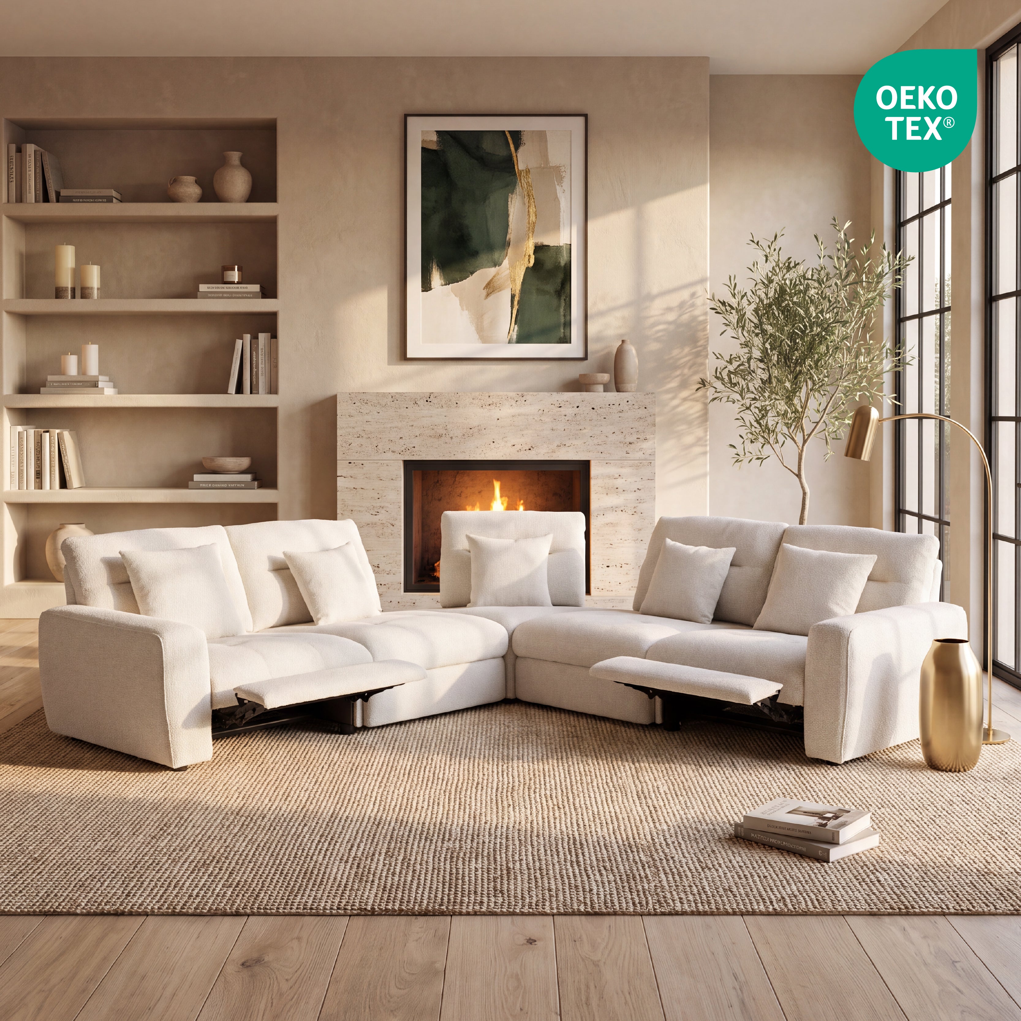 COLAMY AURA 5-Seat Modular Power Reclining Sofa