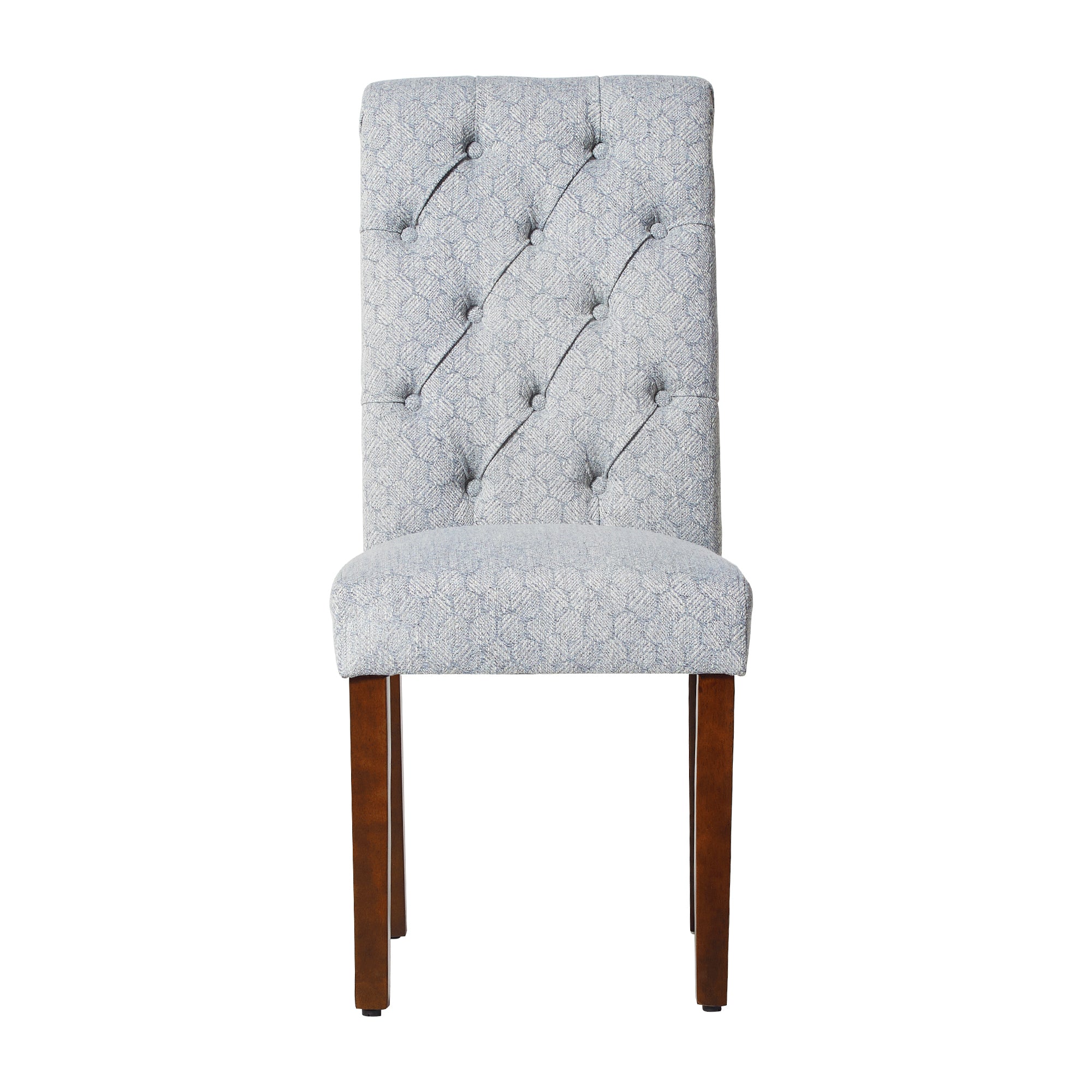 COLAMY Tufted Fabric Rolled Back Dining Chair