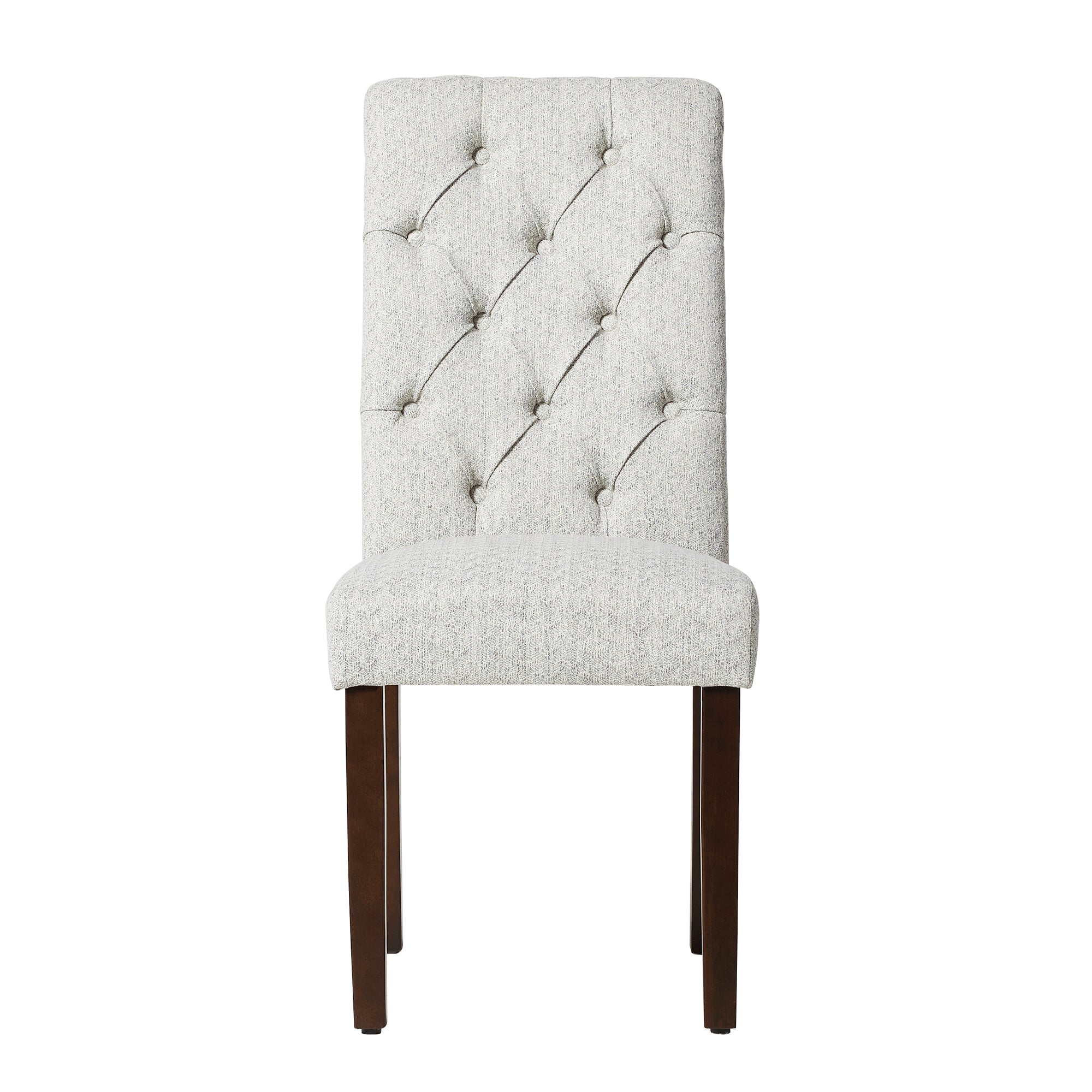 COLAMY Tufted Fabric Rolled Back Dining Chair