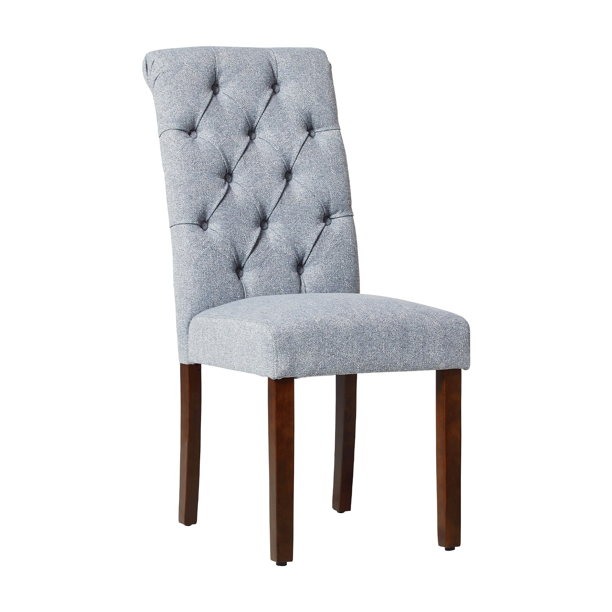 COLAMY Tufted Fabric Rolled Back Dining Chair
