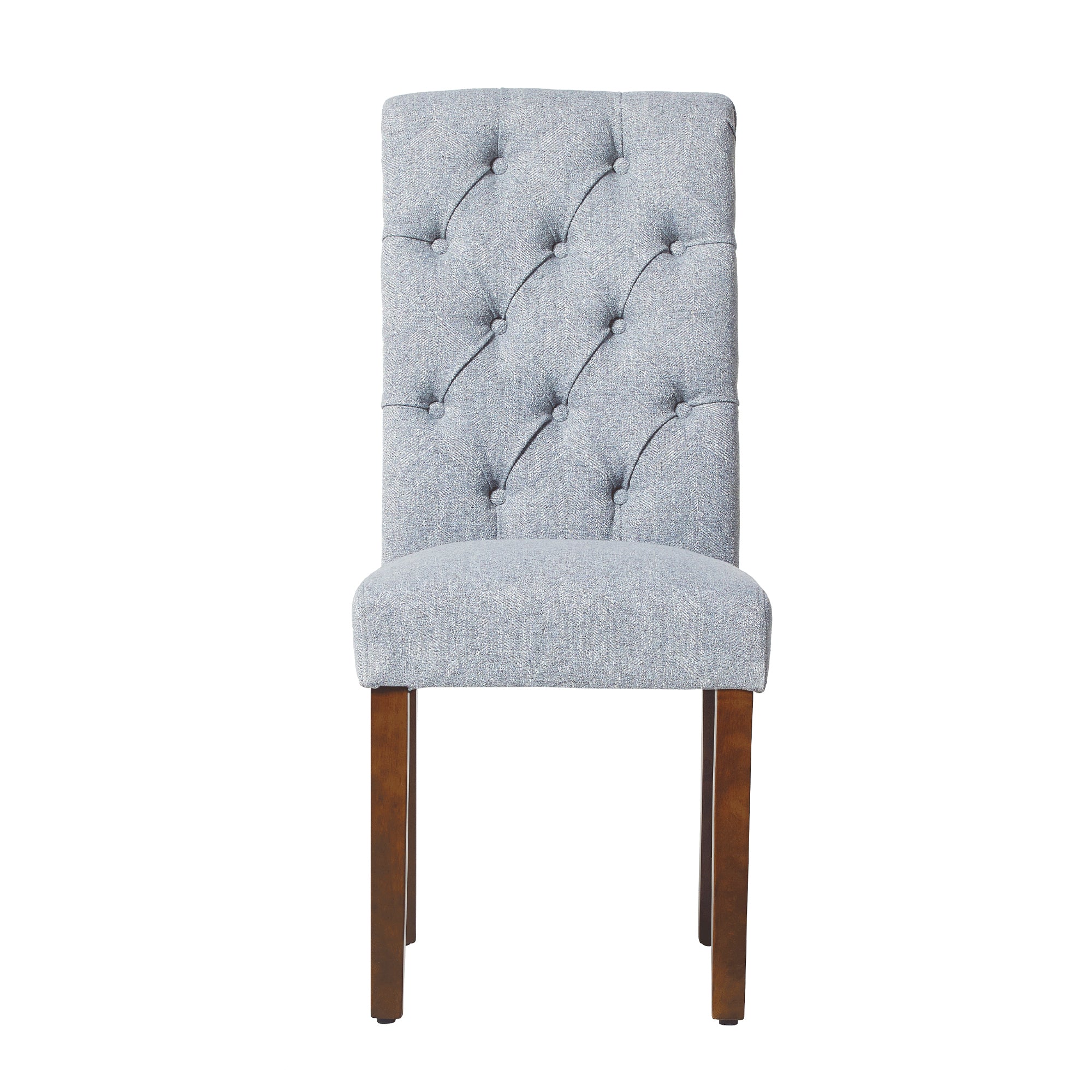 COLAMY Tufted Fabric Rolled Back Dining Chair