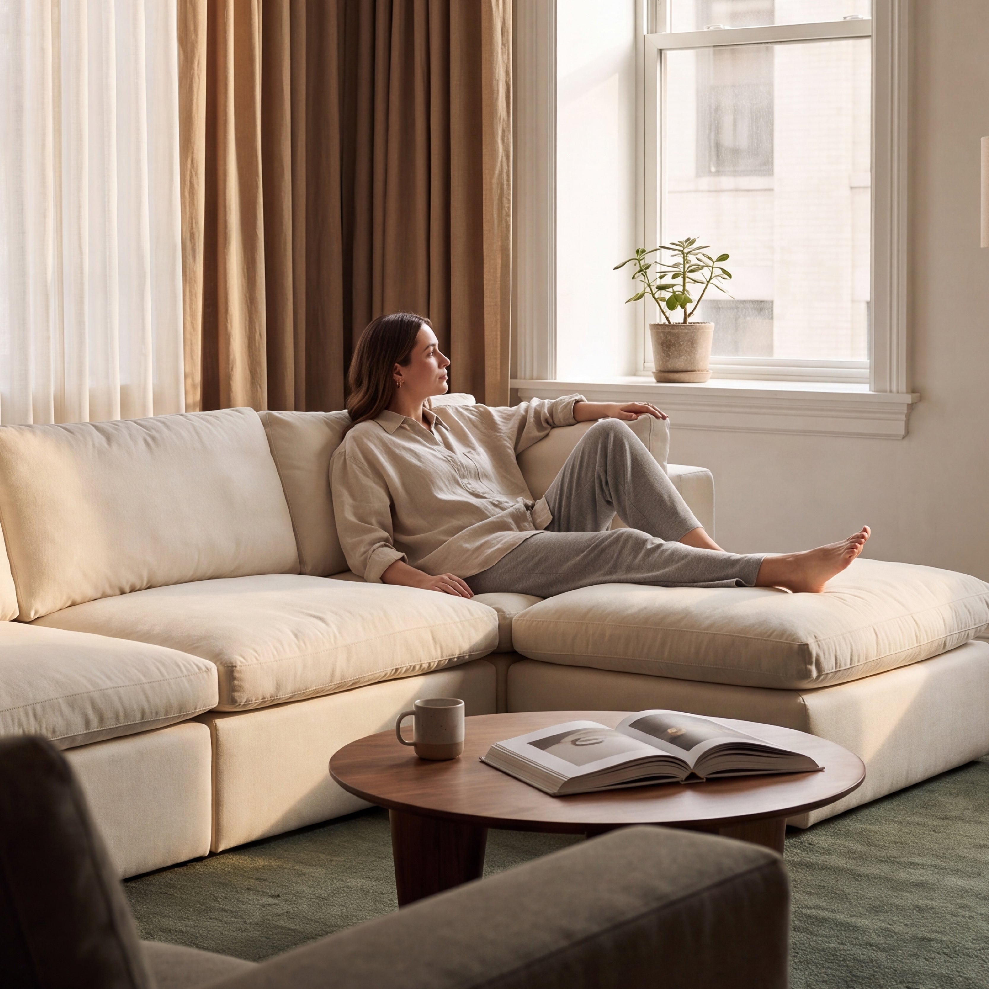 COLAMY AURA Soft Modern Living Cloud-Like Modular Sectional Sofa