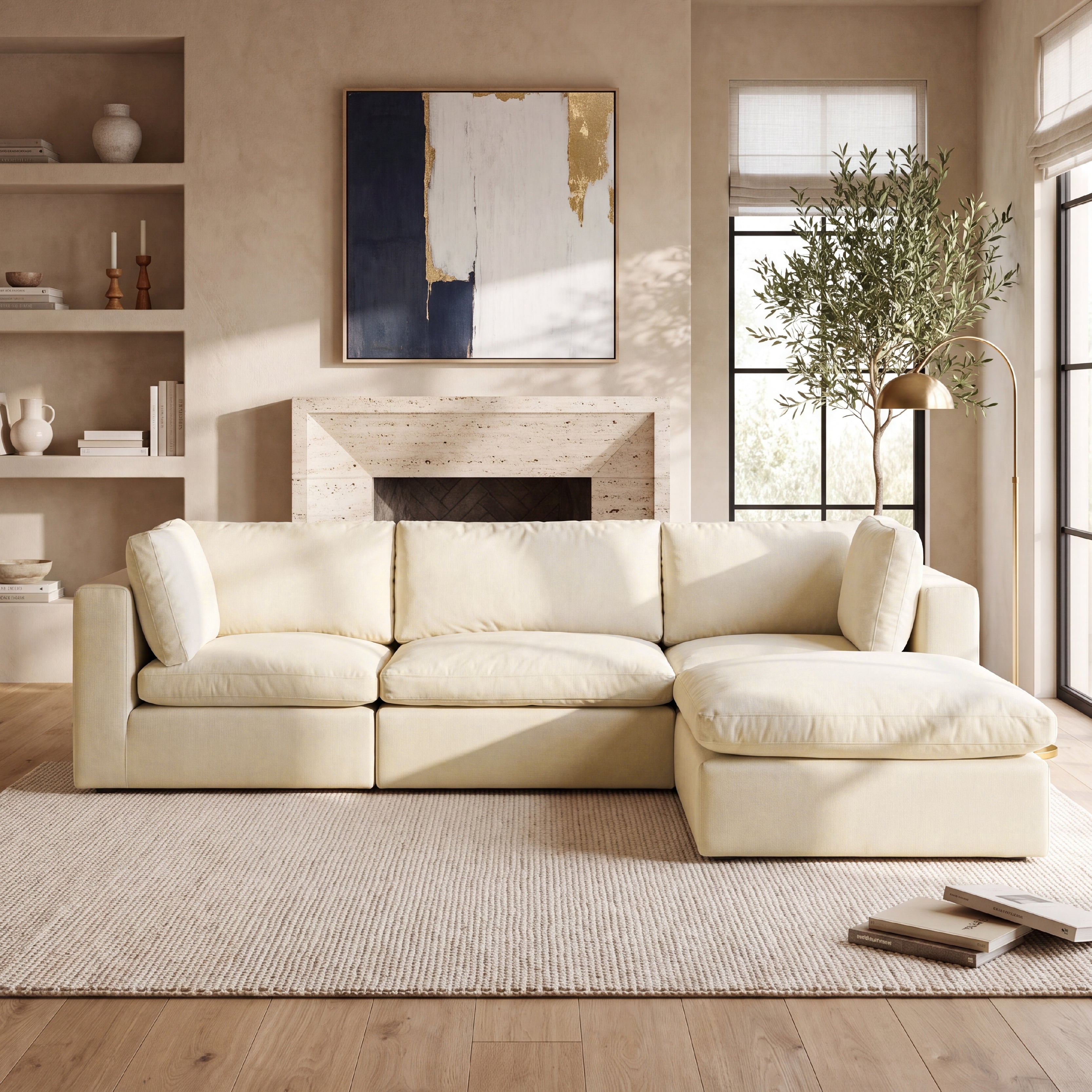 COLAMY AURA Soft Modern Living Cloud-Like Modular Sectional Sofa