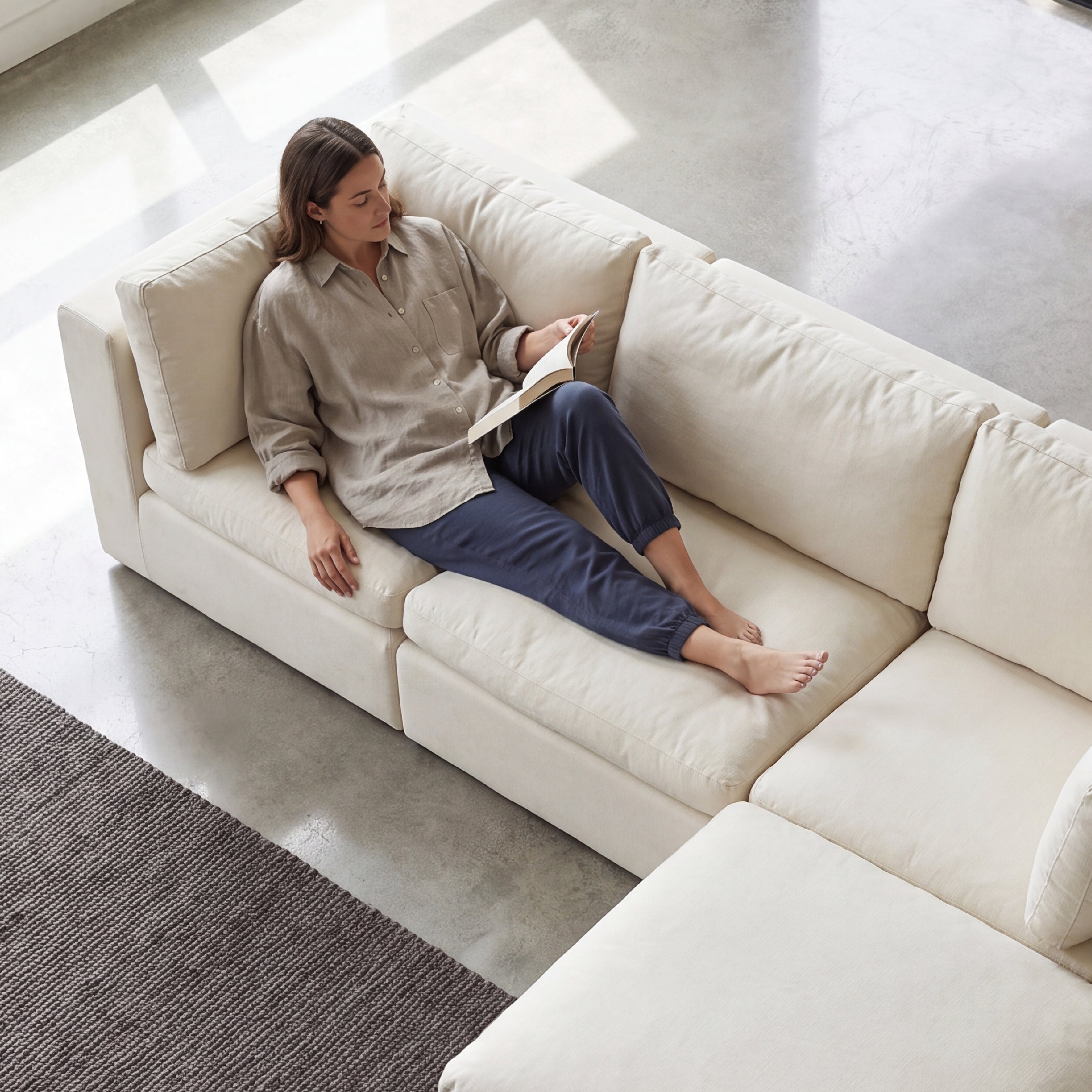 COLAMY AURA Soft Modern Living Cloud-Like Modular Sectional Sofa