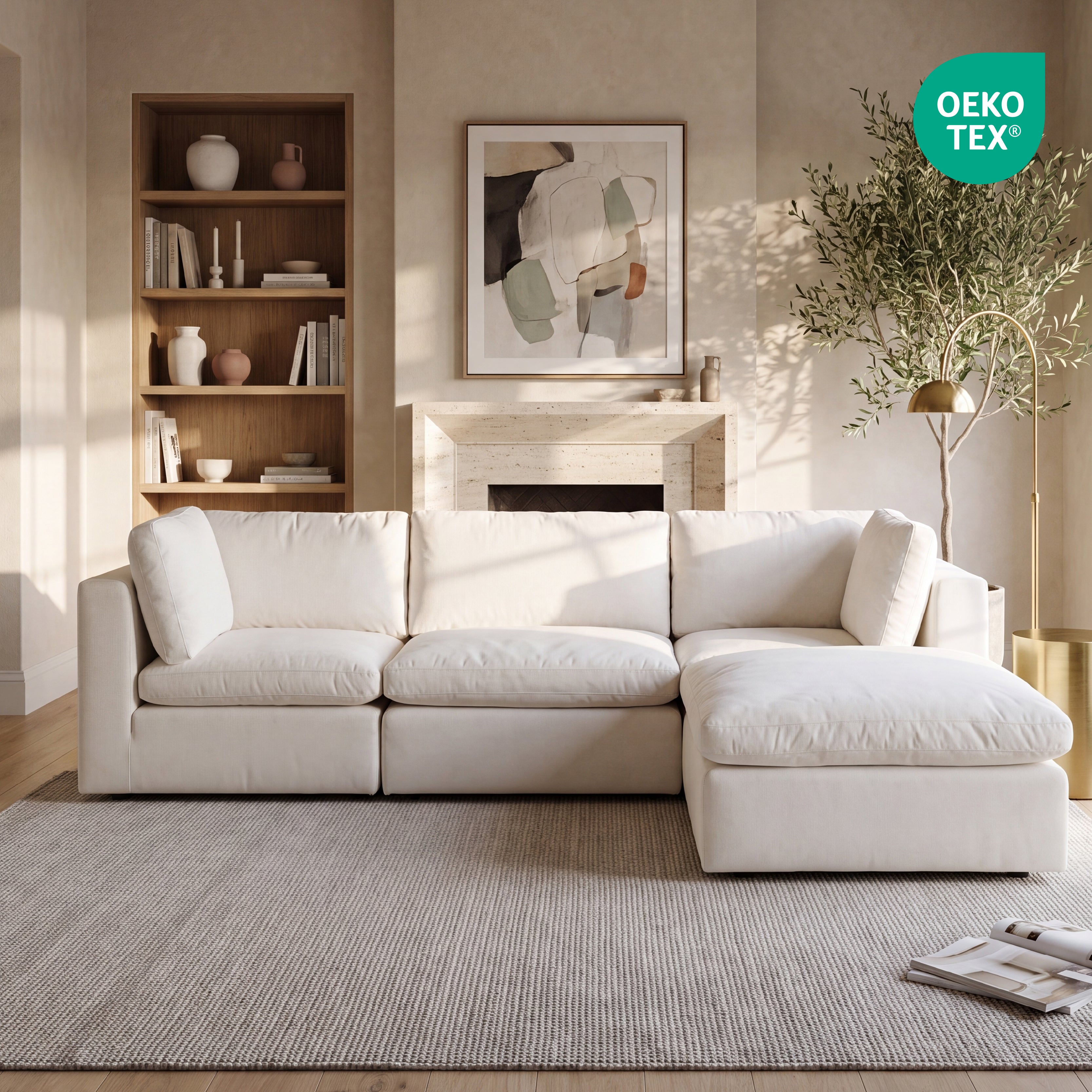 COLAMY AURA Soft Modern Living Cloud-Like Modular Sectional Sofa