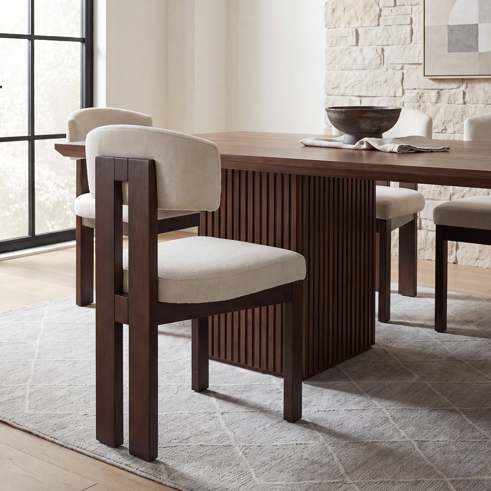 COLAMY HALO Modern Upholstered Wood Dining Chair