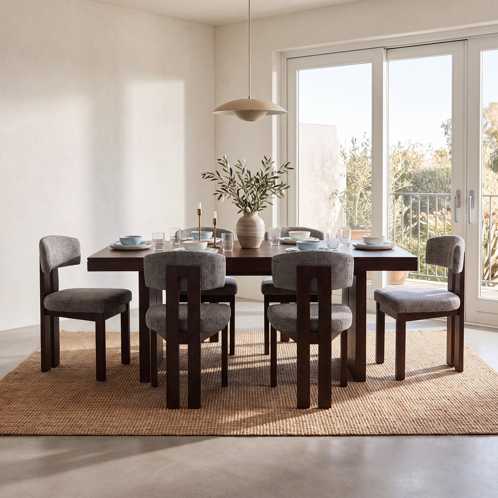 COLAMY HALO Modern Upholstered Wood Dining Chair