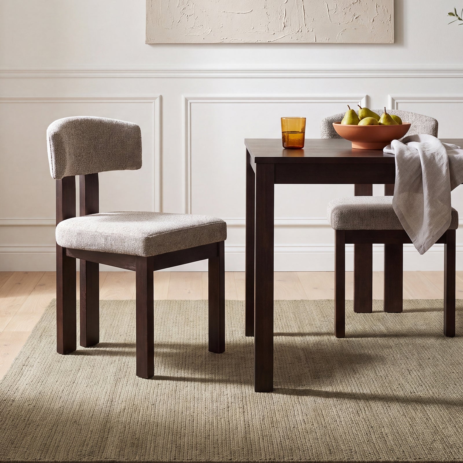 COLAMY HALO Modern Upholstered Wood Dining Chair