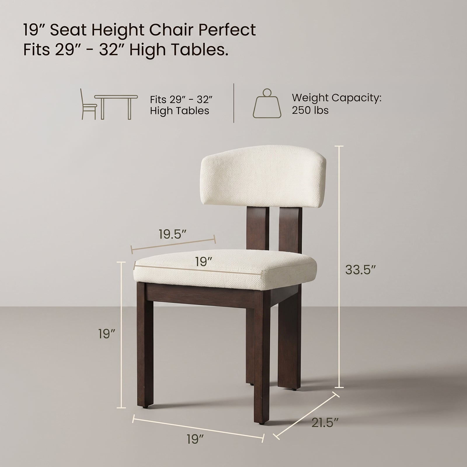COLAMY HALO Modern Upholstered Wood Dining Chair