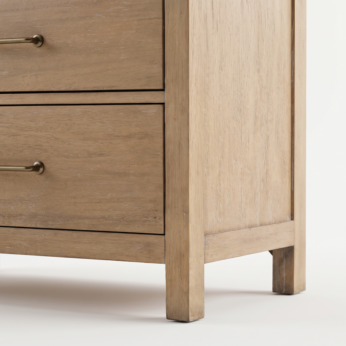 COLAMY HUSH Mid-Century Modern 6 Drawer Double Dresser with Mirror