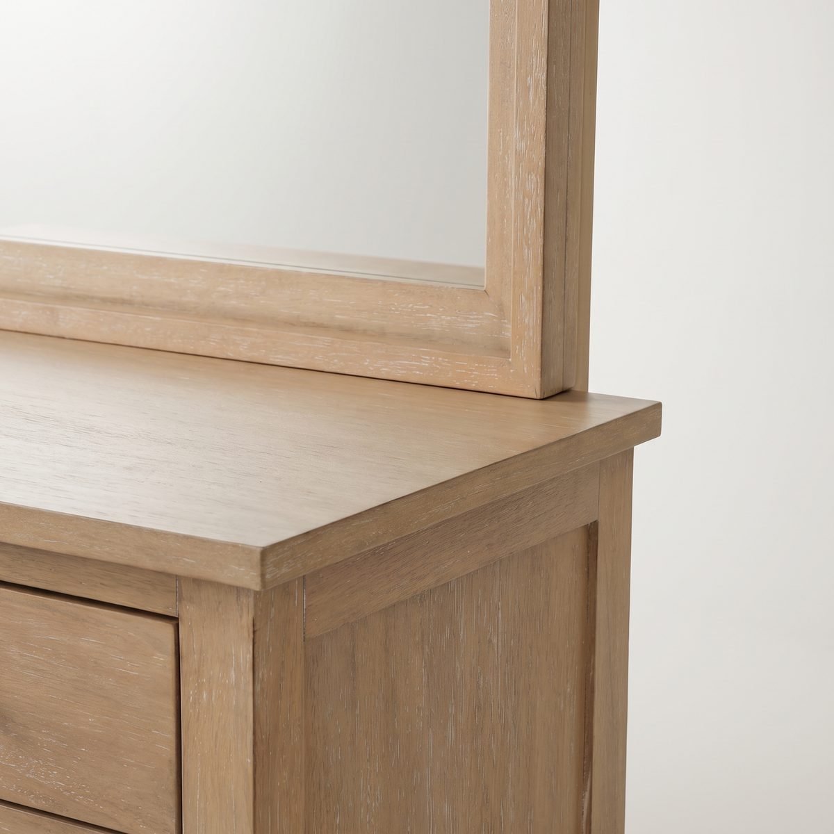 COLAMY HUSH Mid-Century Modern 6 Drawer Double Dresser with Mirror