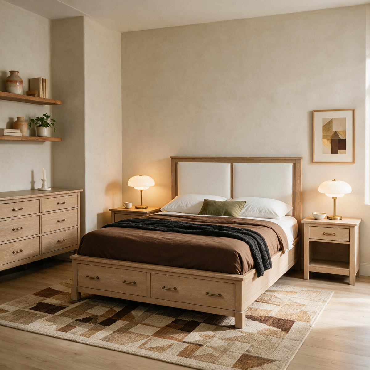 COLAMY HUSH Mid-Century Modern 6 Drawer Double Dresser for Bedroom