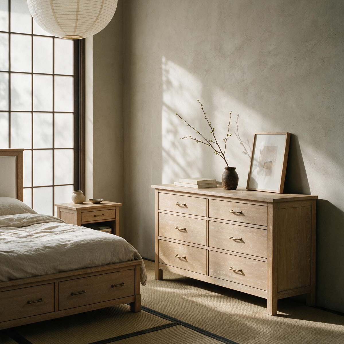COLAMY HUSH Mid-Century Modern 6 Drawer Double Dresser for Bedroom