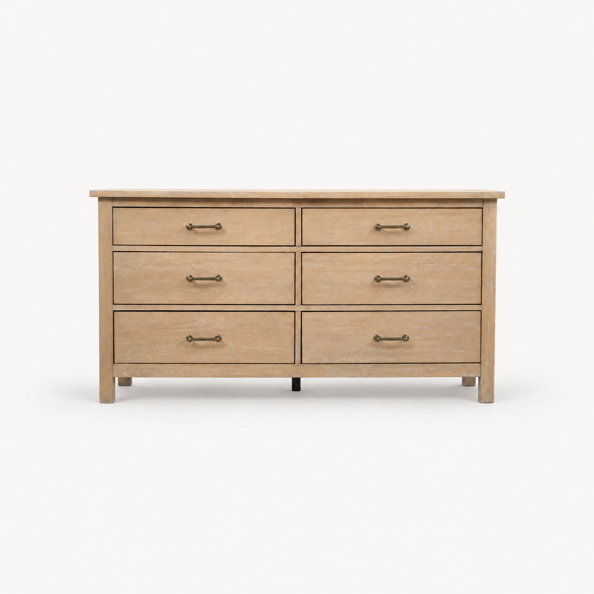 COLAMY HUSH Mid-Century Modern 6 Drawer Double Dresser for Bedroom