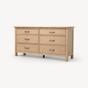 COLAMY HUSH Mid-Century Modern 6 Drawer Double Dresser for Bedroom