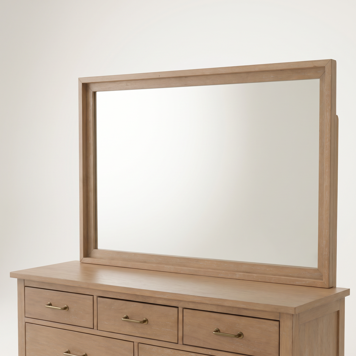 COLAMY HUSH Mid-Century 7 Drawer Double Dresser with Mirror