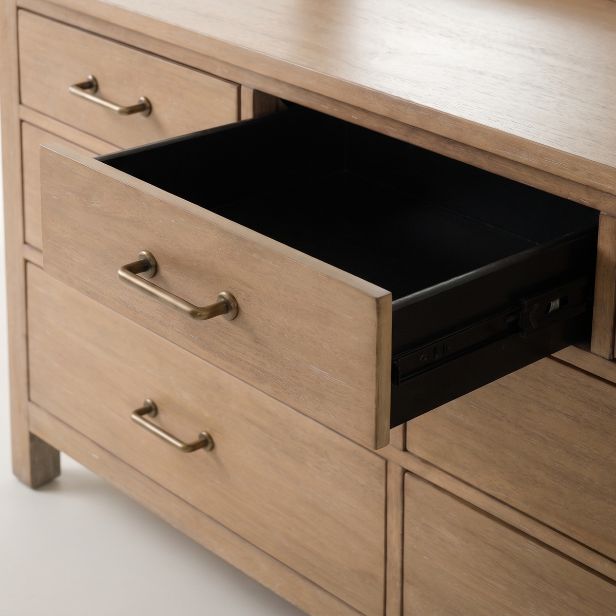 COLAMY HUSH Mid-Century 7 Drawer Double Dresser for Bedroom