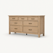 COLAMY HUSH Mid-Century 7 Drawer Double Dresser for Bedroom