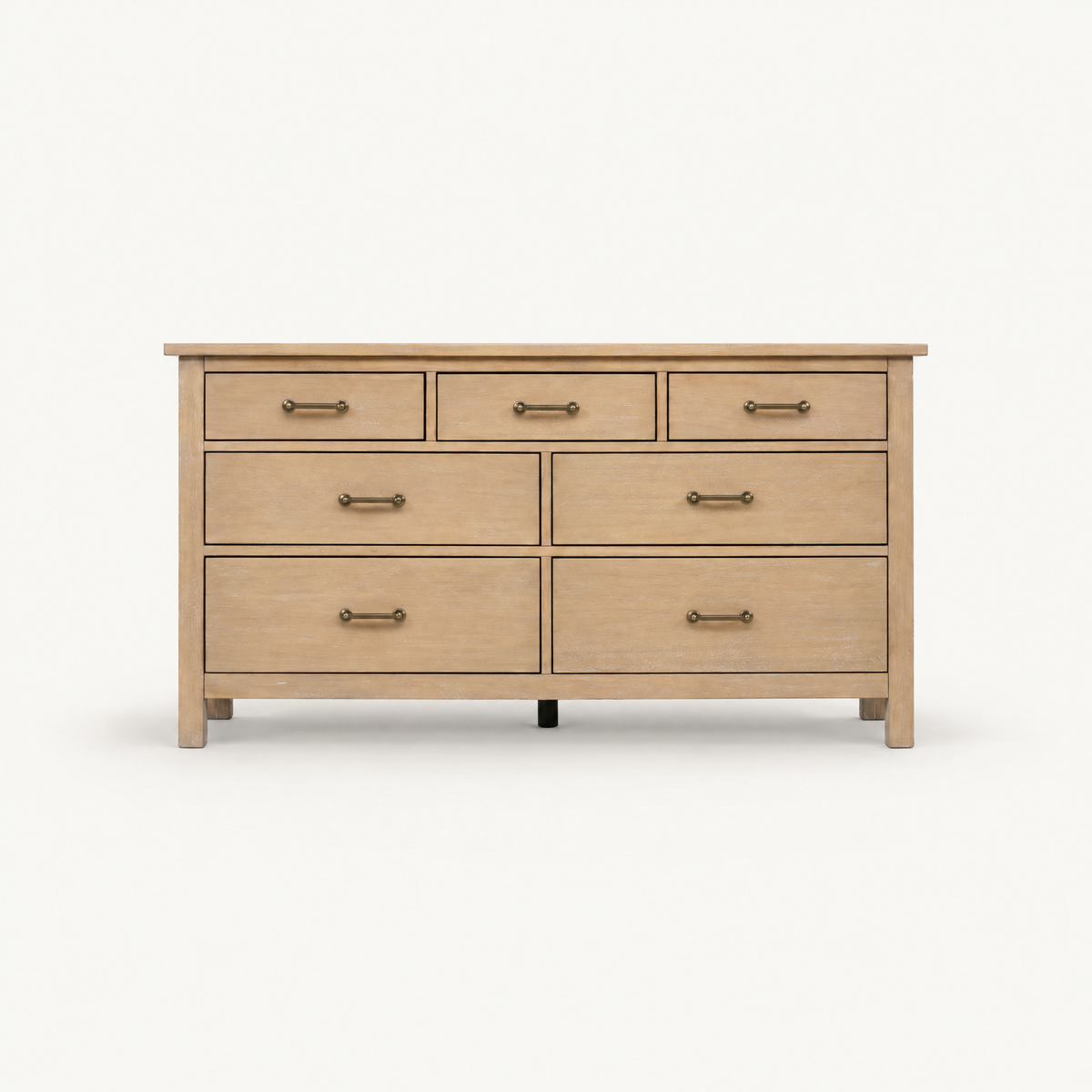 COLAMY HUSH Mid-Century 7 Drawer Double Dresser for Bedroom