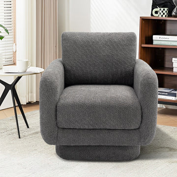 COLAMY Chenille Fabric 360° Swivel Accent Chair Model.W228