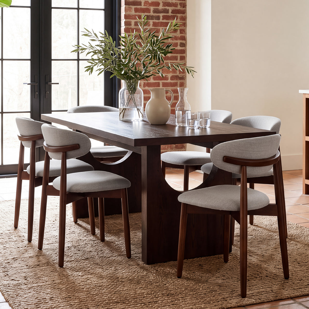 COLAMY HALO 72" Dining Table with NOYA Dining Chairs Set for 4-6