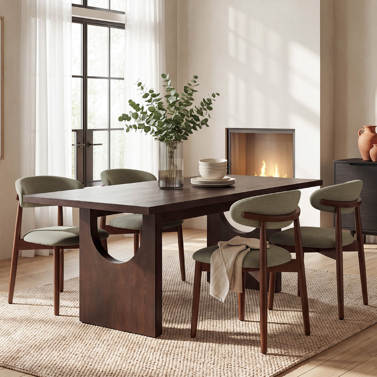 COLAMY HALO 72" Dining Table with NOYA Dining Chairs Set for 4-6